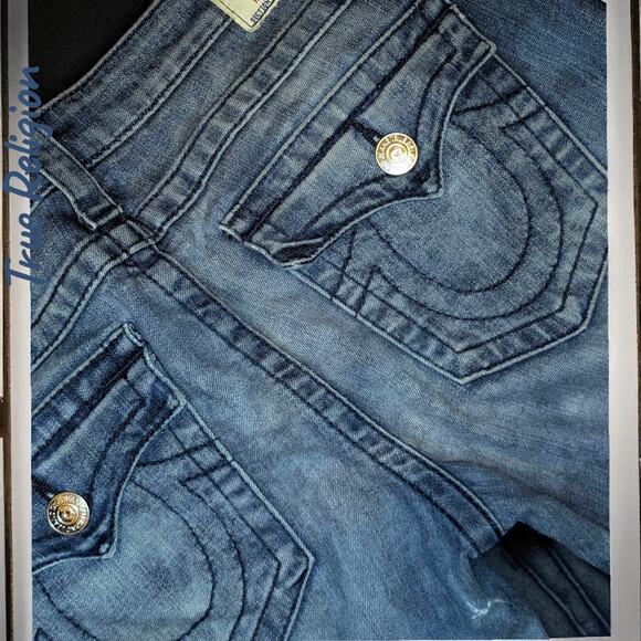 TRUE RELIGION Skinny Blue Jeans No Flap Pockets Y2K Denim Women Size 30 - Picture 4 of 9